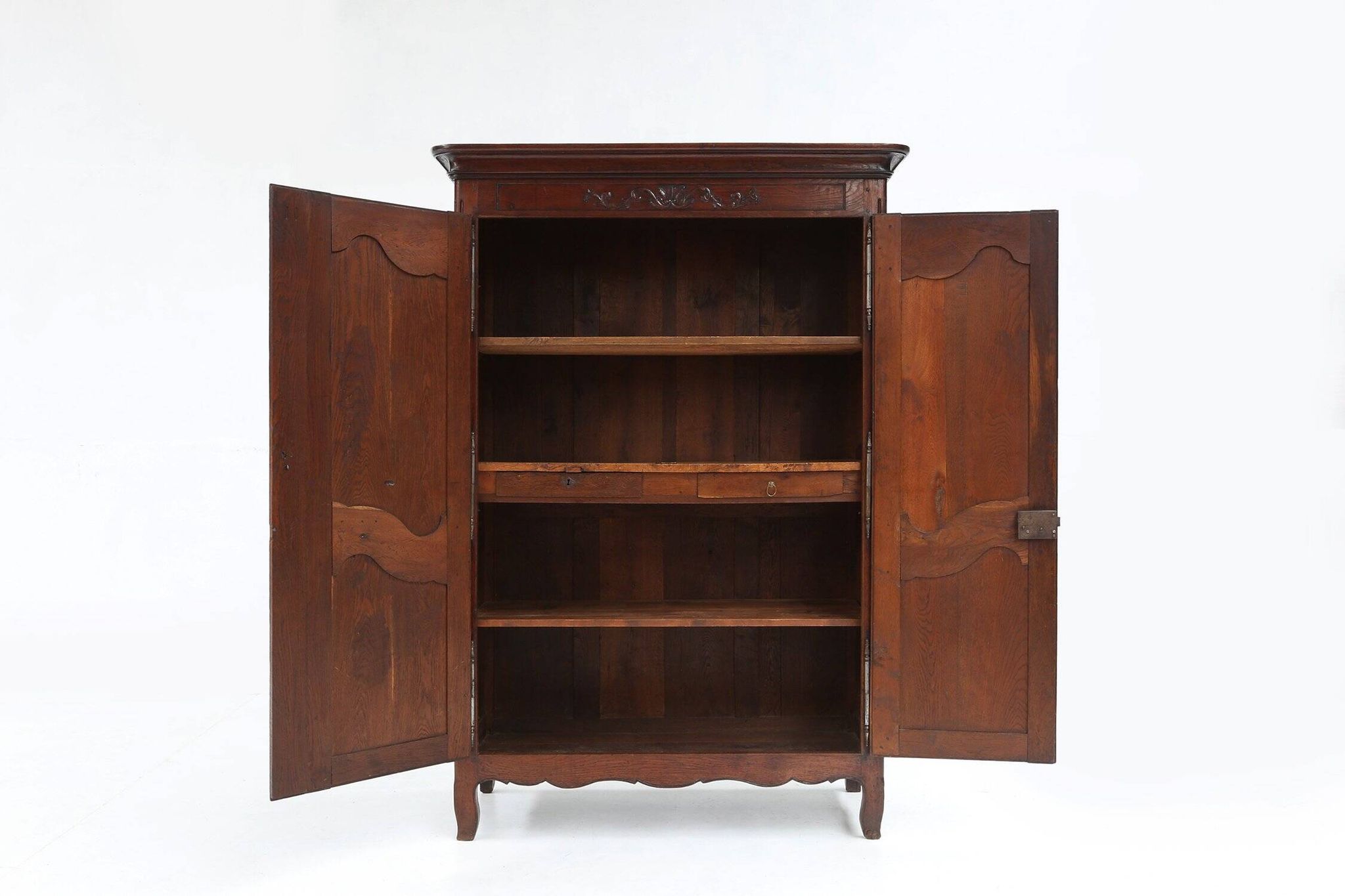 Large Louis XVI French Carved Bridal Wardrobe, ca. 1850