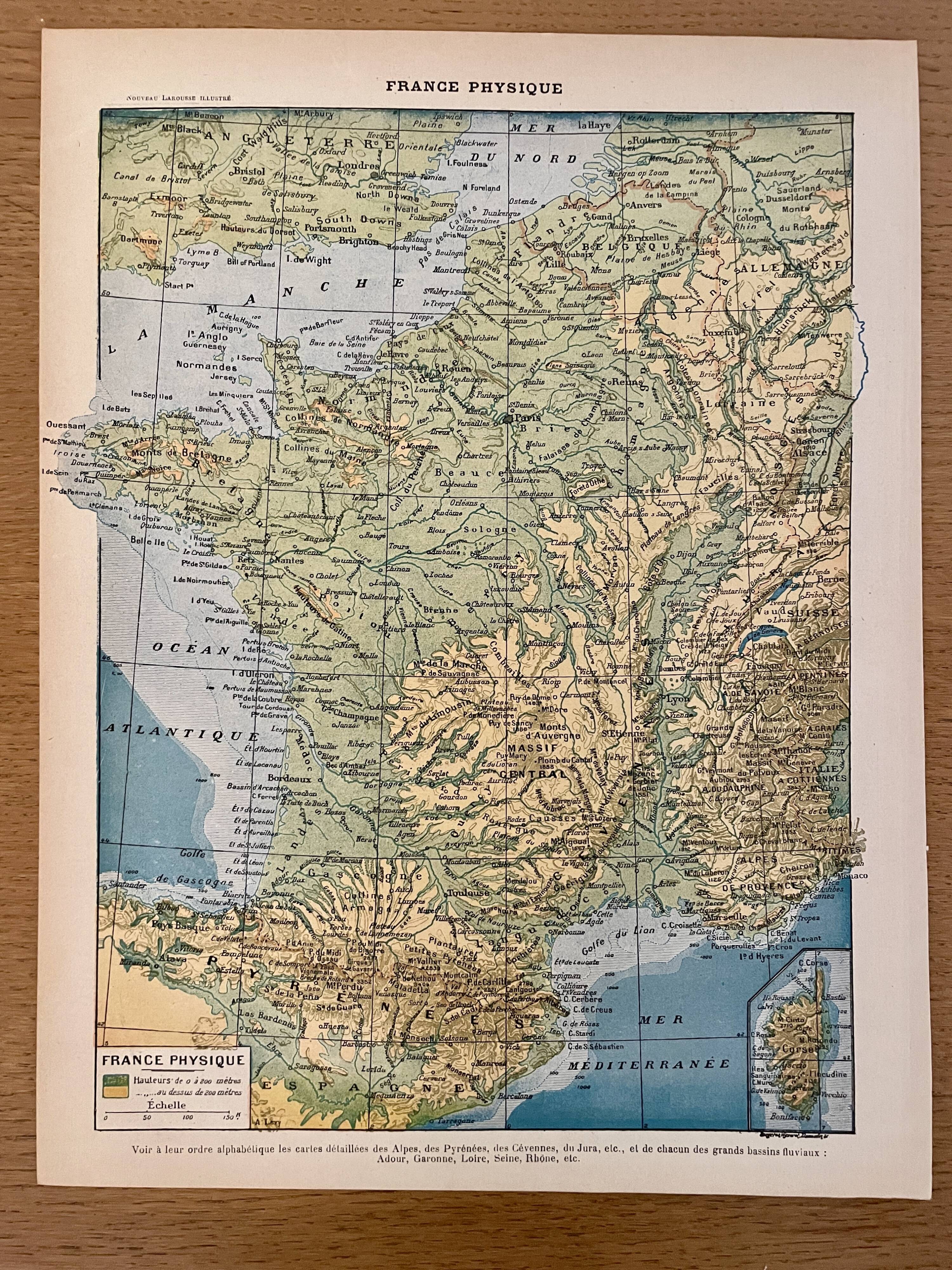 Old geological map of France - 1900