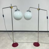Lampes sur pied chromées modernes du milieu du siècle par paires