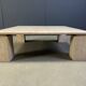 Vintage square four legged travertine coffee table, 1970s