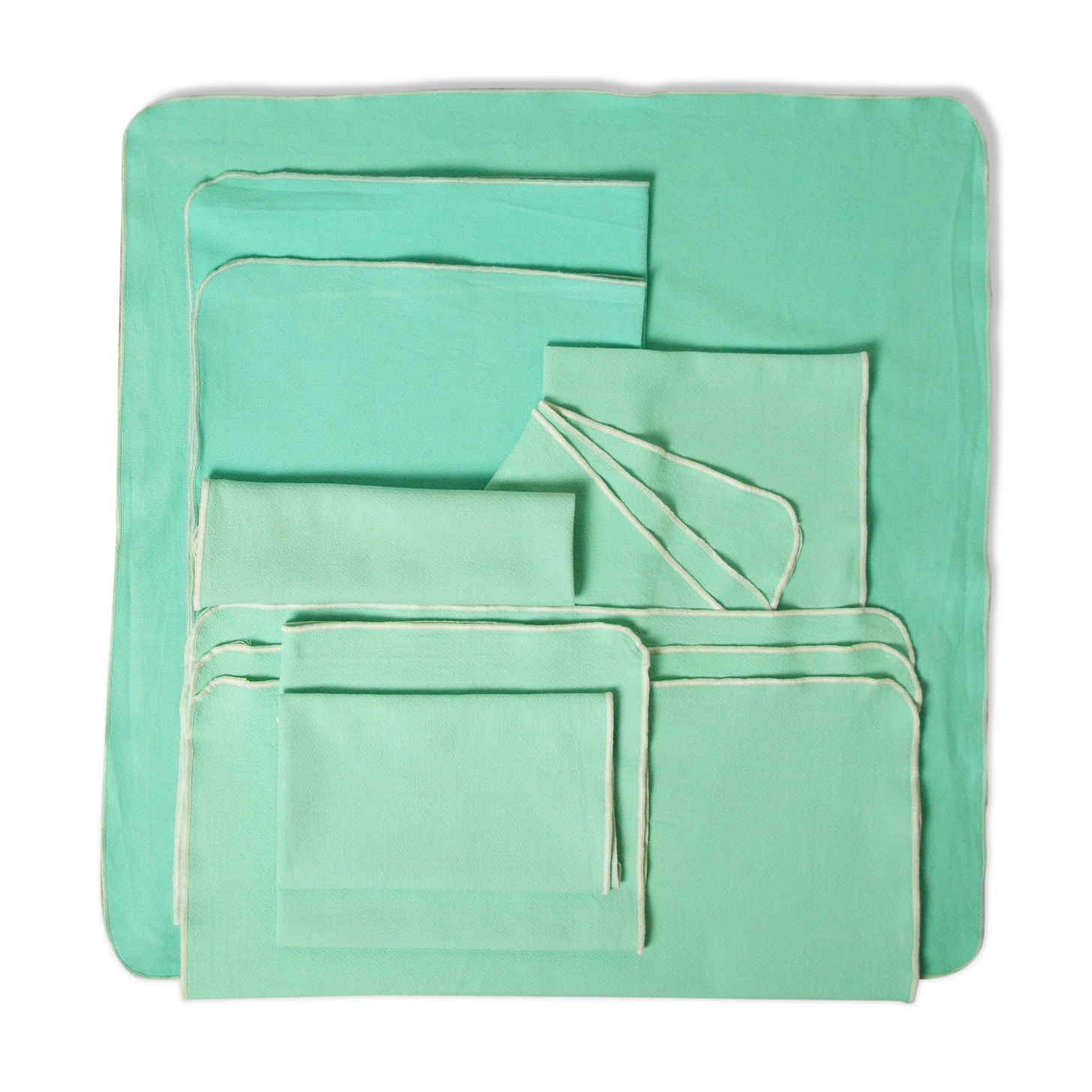Set de 12 serviettes en crêpe des années 60