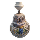 Openwork lamp base from the Malicorne Art pottery