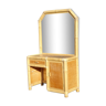 Rattan bamboo cabinet with large mirror