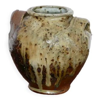 Pot en grès pyrité vernissé