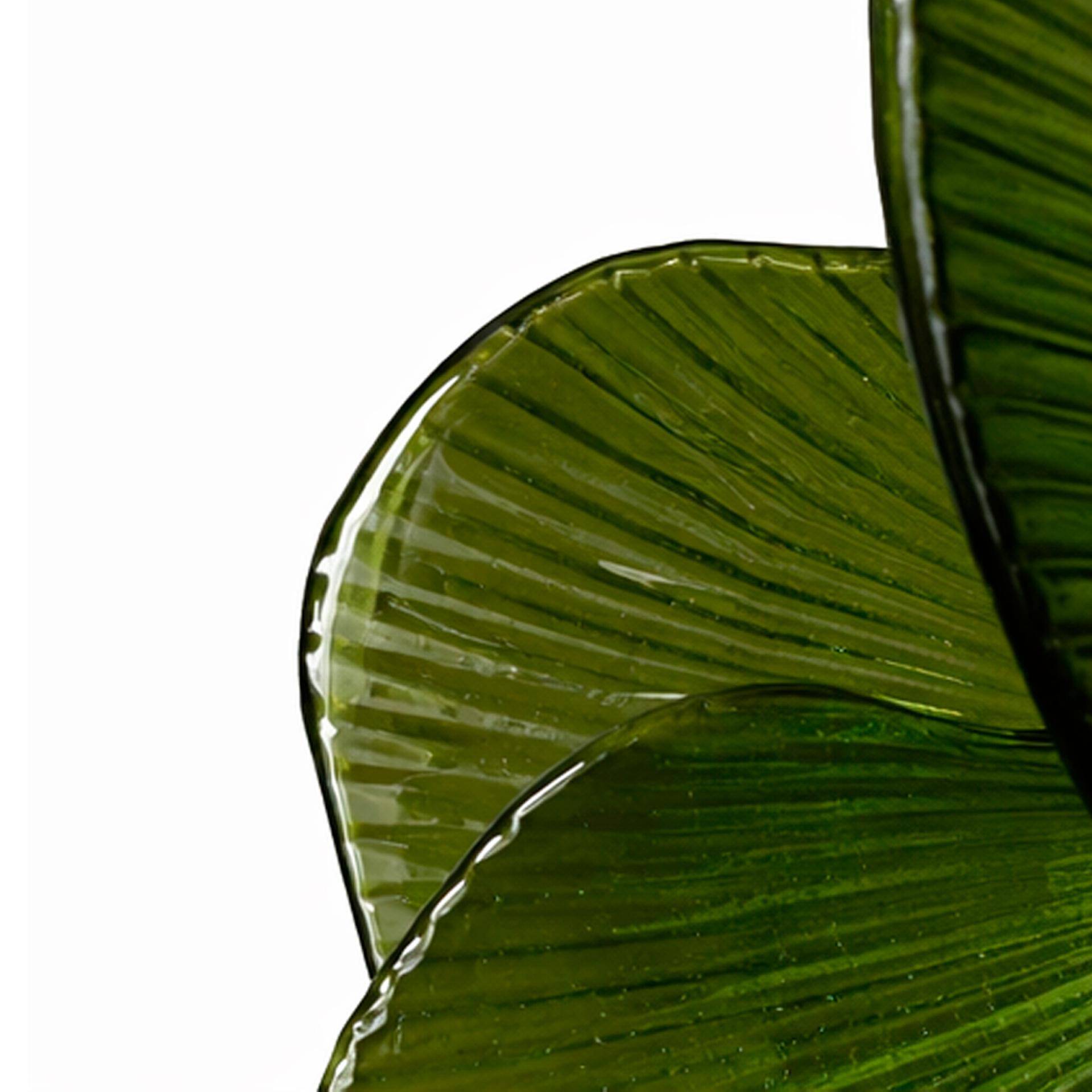 Midmodern Style Italian Brass Pendant Lamp with Bright Green Murano Glass Slabs