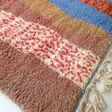 Moroccan Berber carpet Beni Ouarain with colorful flats and hunted 250x160cm