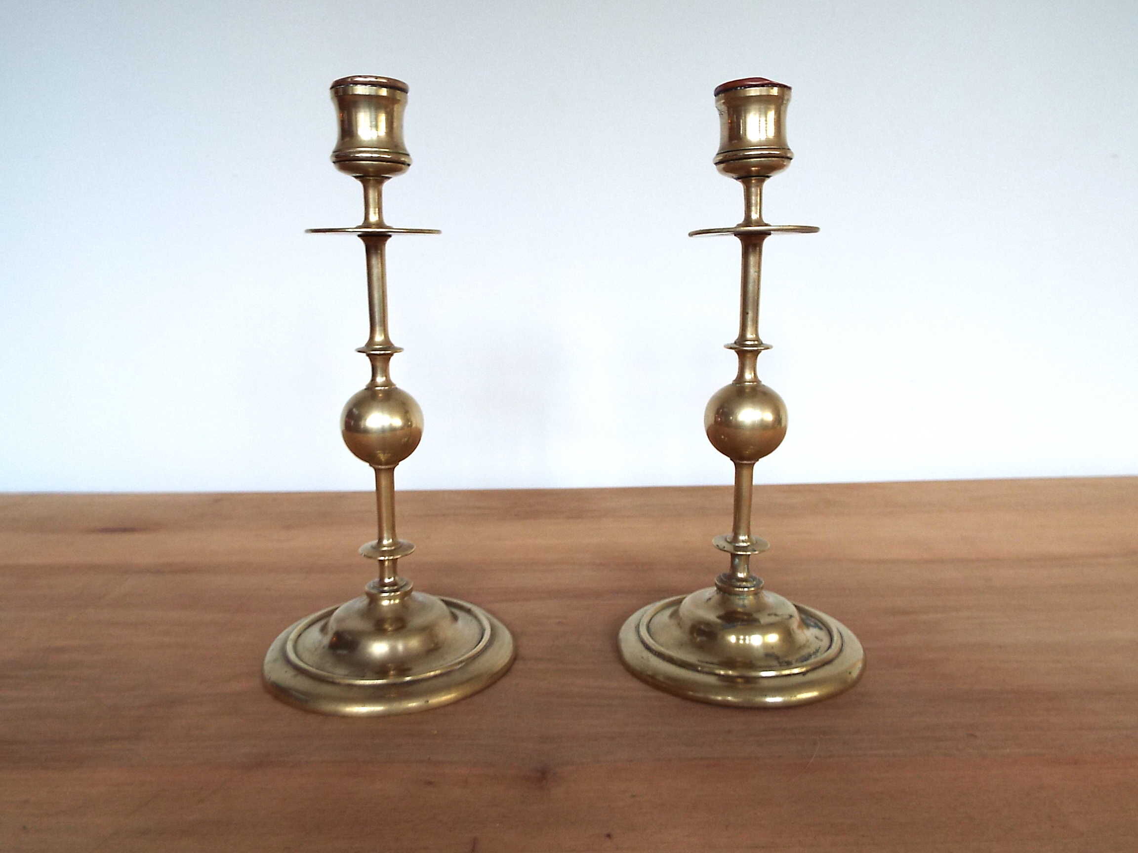 2 brass candle holders