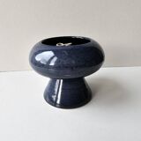 Magnificent blue ceramic flowerpot vase signed (pictogram with identification)