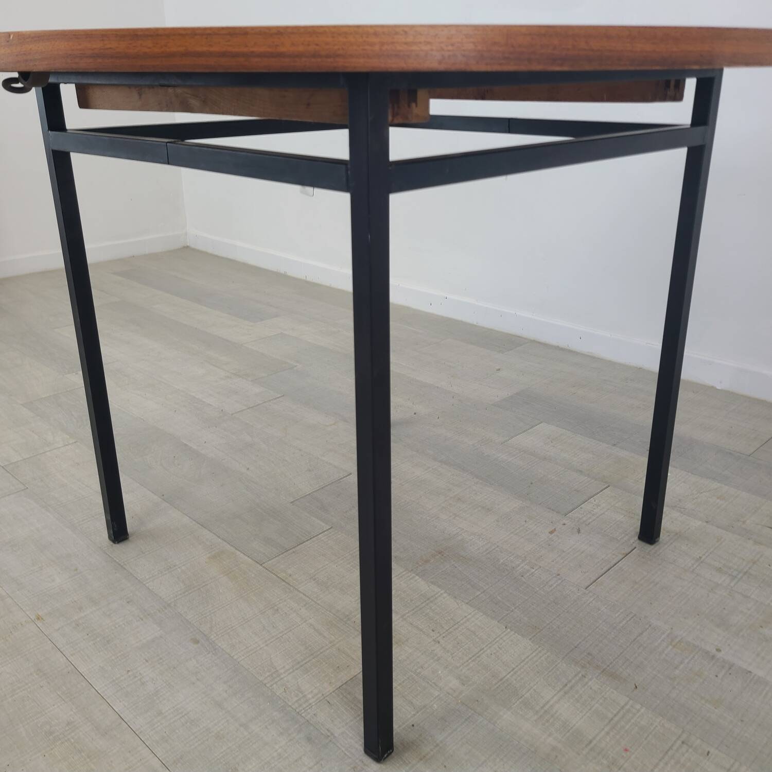 Vintage round dining table designed by Marcel Gascoin 1960s