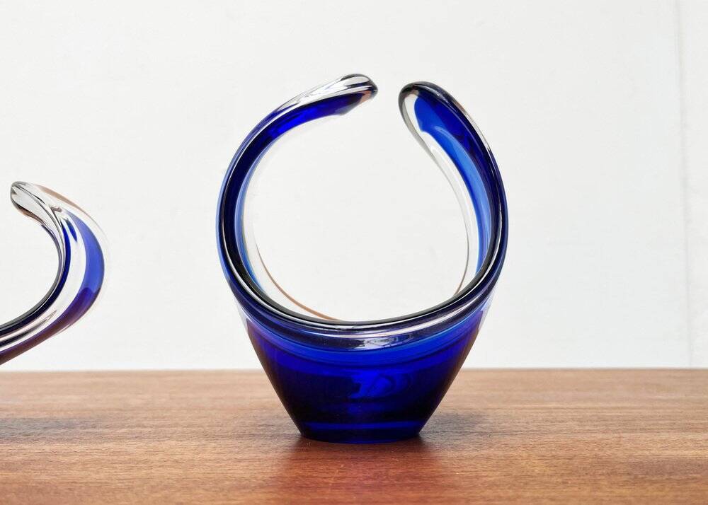 Vintage vase and bowl in art glass from Bayel, France, 1970s, set of 2.