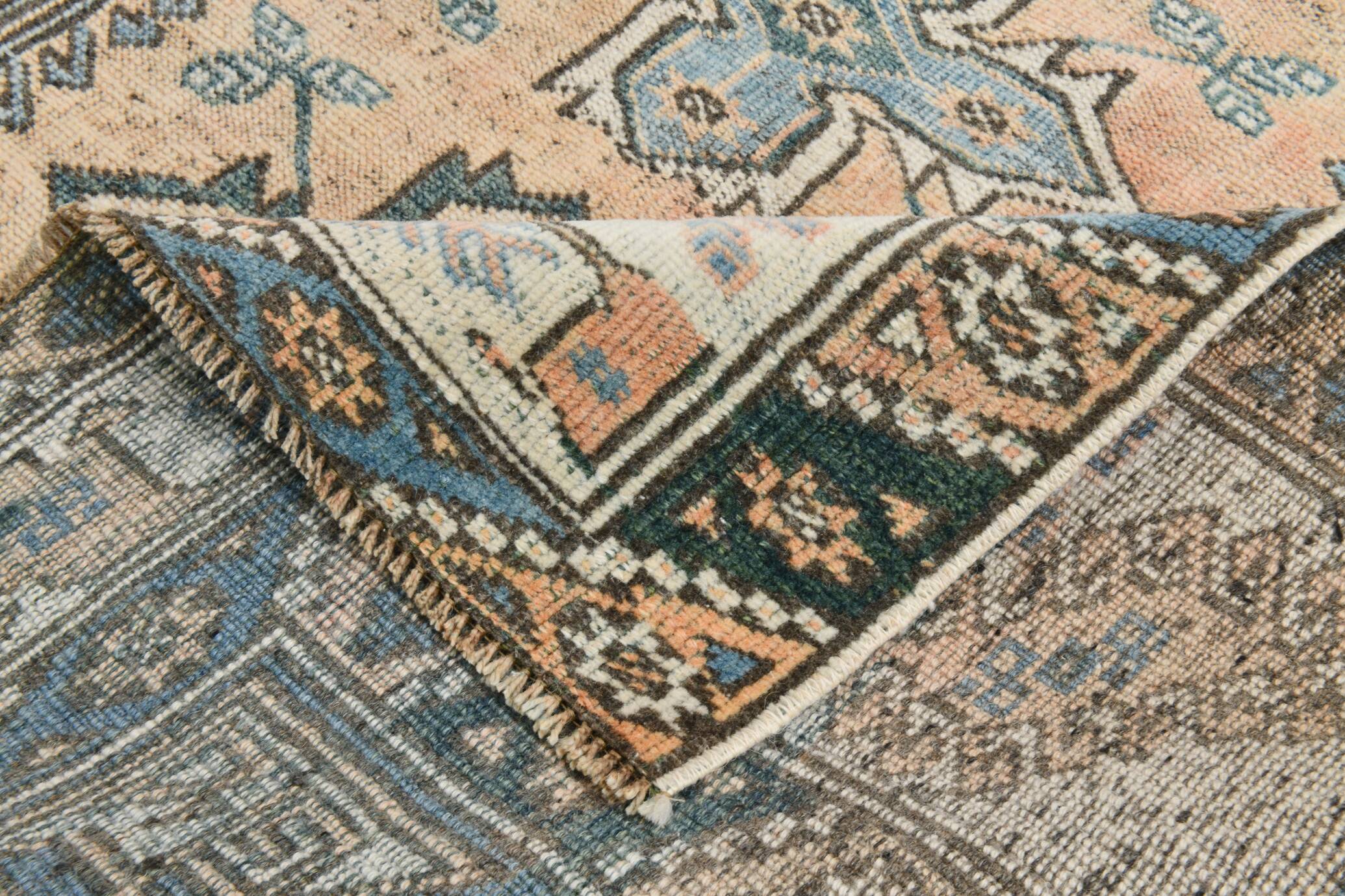 4x5 Green & Blue Small Persian Rug, 130x165Cm