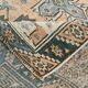 Tapis persan petit format 4x5 vert et bleu, 130x165 cm