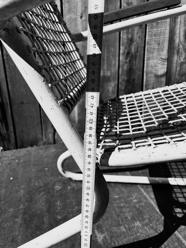 Vintage chair in steel wire on sled base, 1970s