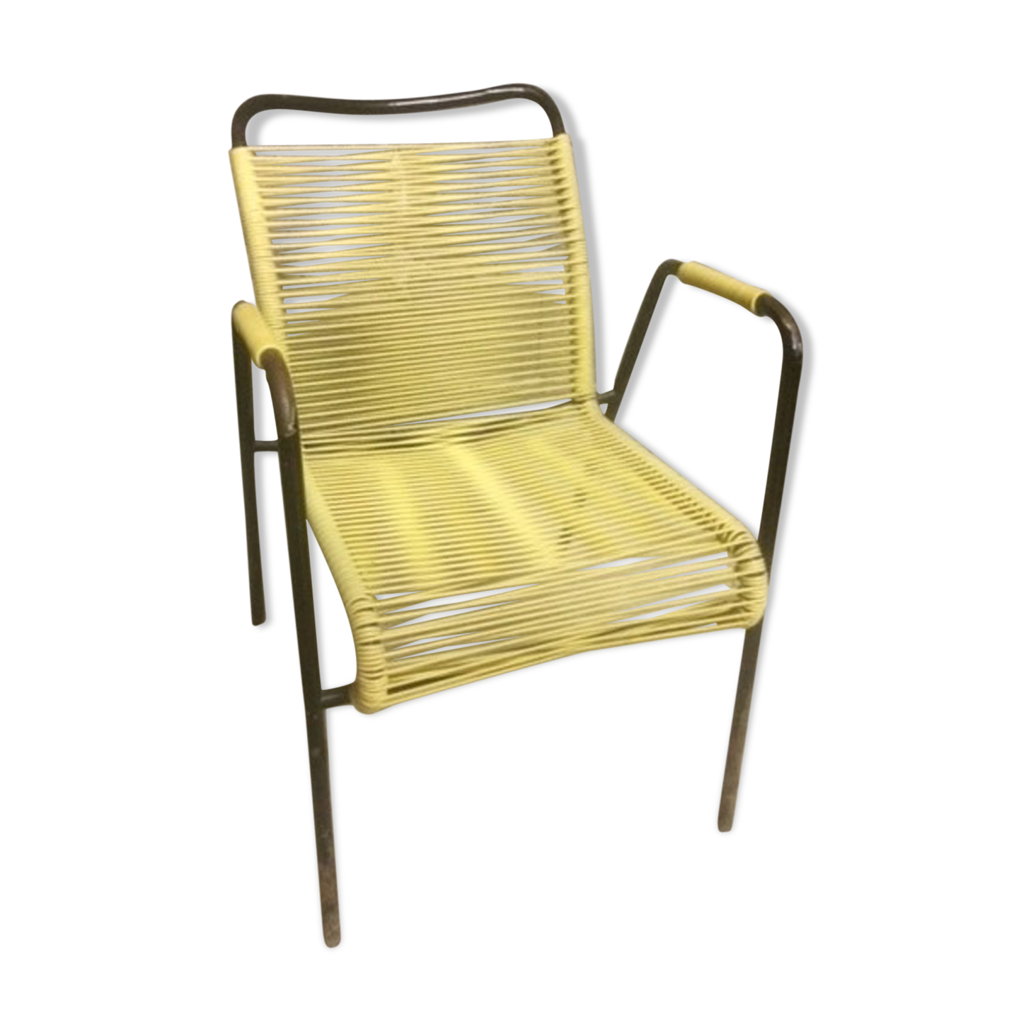 Yellow scoubidou chair