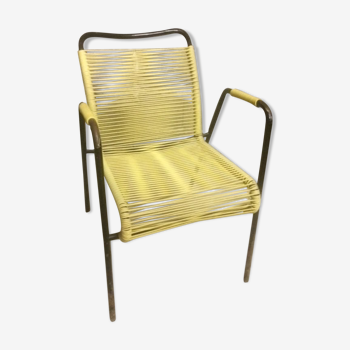 Fauteuil scoubidou jaune