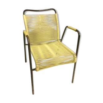 Fauteuil scoubidou jaune