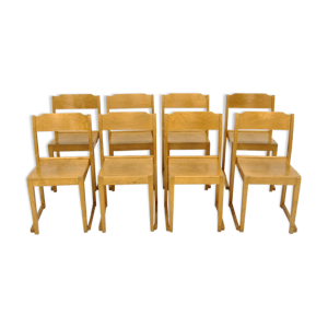 set de 8 chaises en hêtre