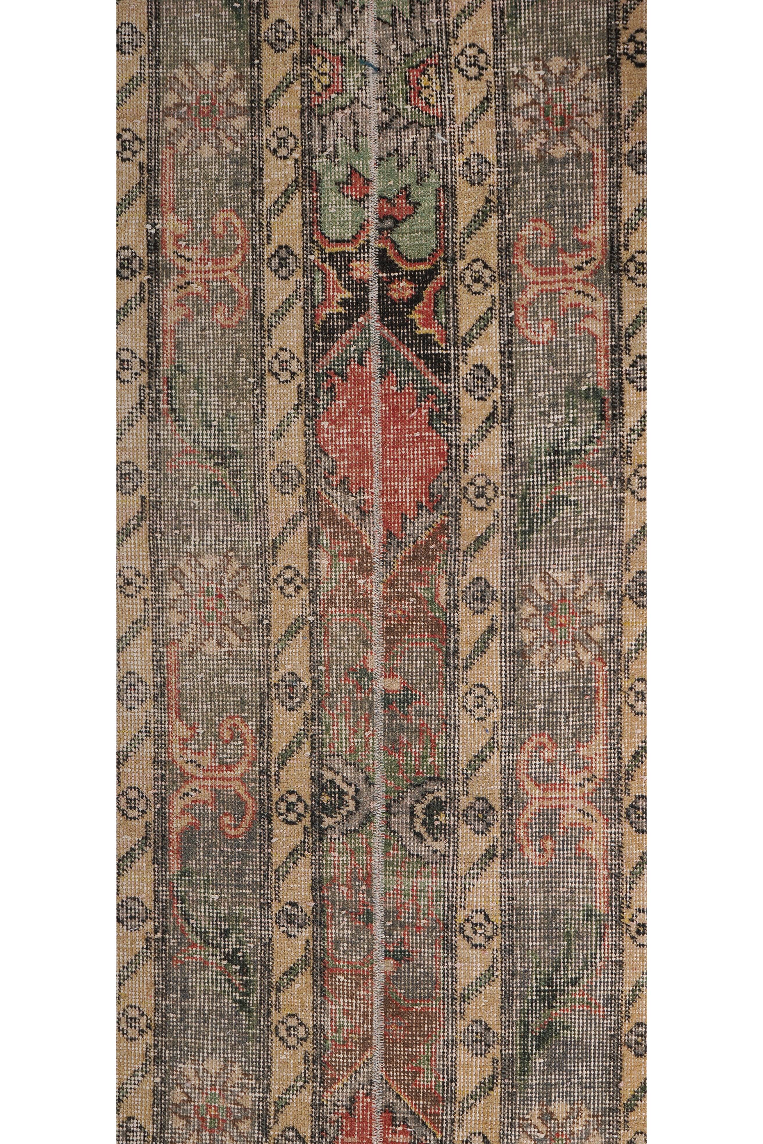 Vintage Turkish Oushak Rug Handwoven 52x712 cm