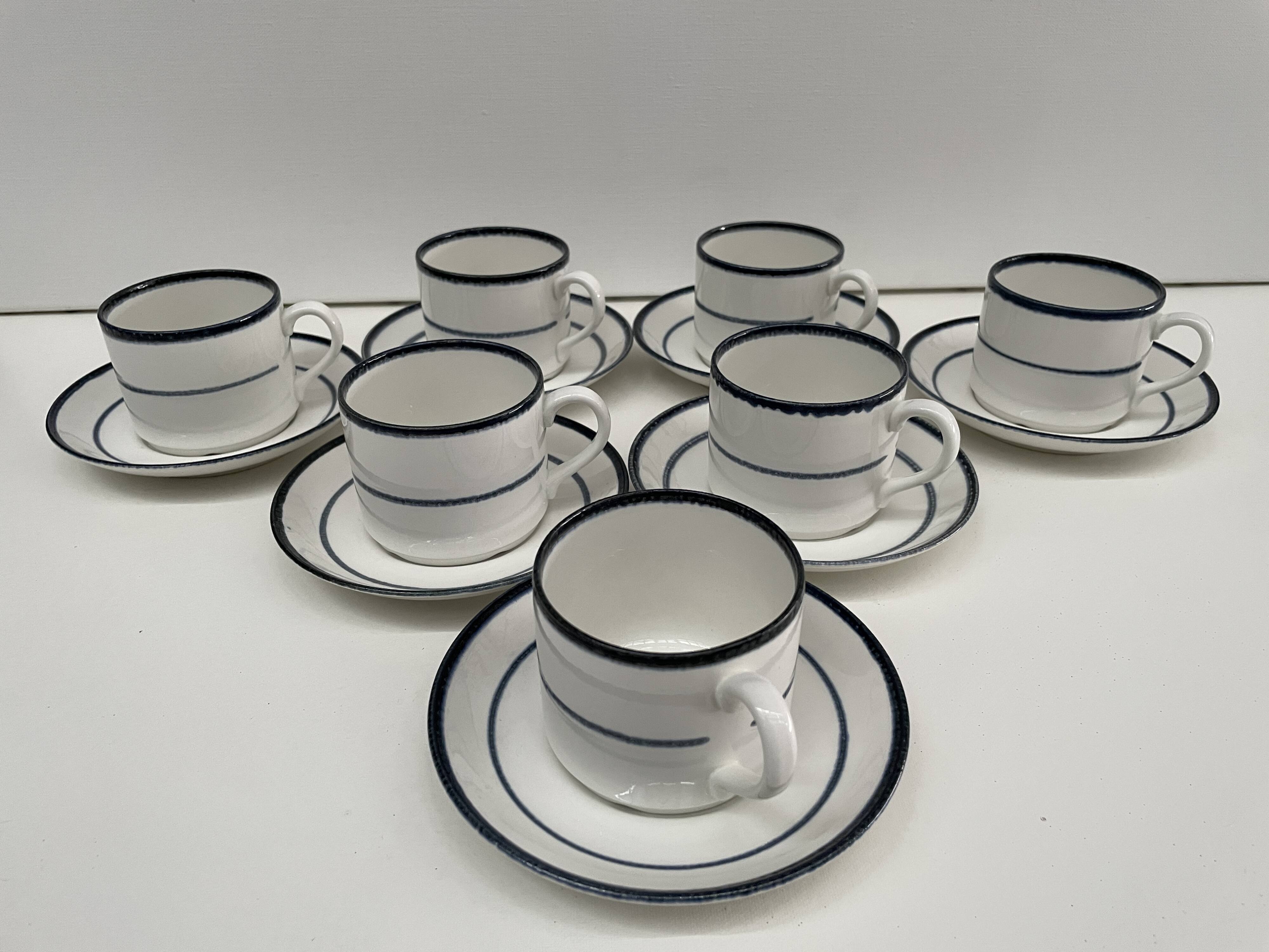 set of 7 coffee cups + saucers - vintage Rörstrand - Scandinavian design