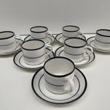 set of 7 coffee cups + saucers - vintage Rörstrand - Scandinavian design