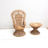 Emmanuelle vintage s 1970 Indonesia rattan chair