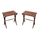 Pair of Mahogany Side Tables with X-shaped Legs. French Work. Circa.