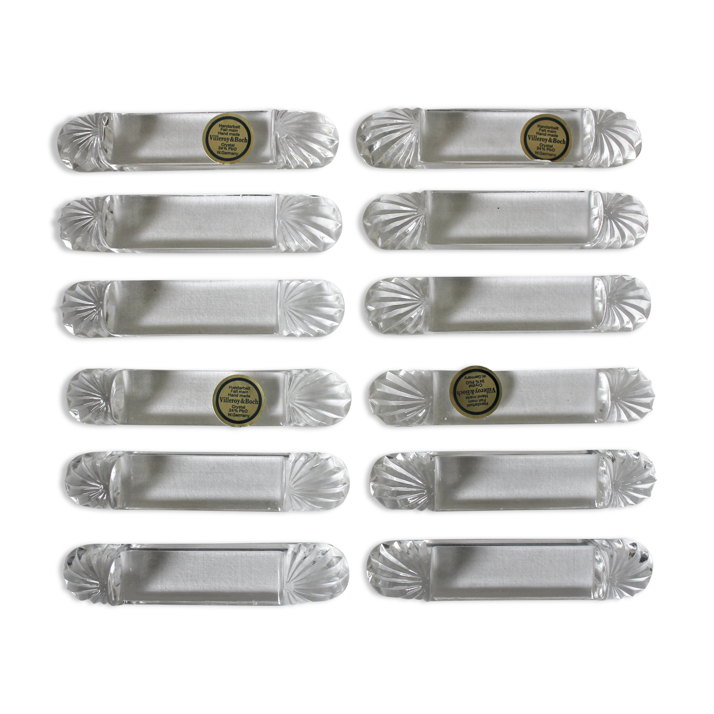 12 Villeroy and Boch crystal knife holders