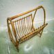 Vintage rattan magazines rack