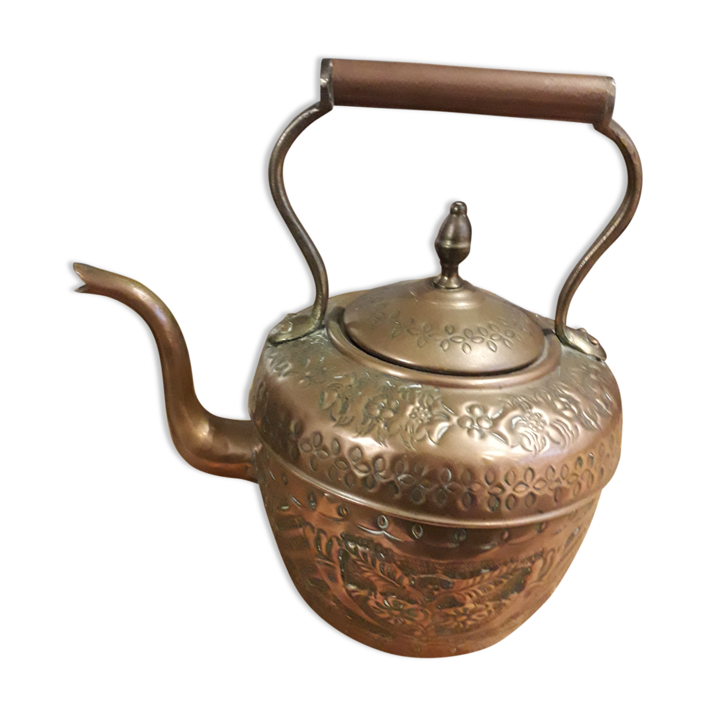 Old copper teapot