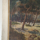 Huile sur panneau signée reinhard paysage bord de mer