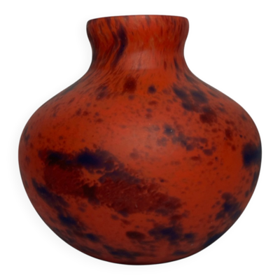 Art déco, vase boule verre marmoréen Delatte Nancy vers 1930