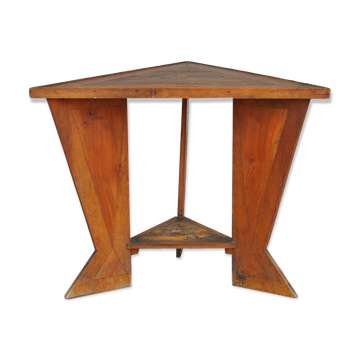Triangular table inlaid Art nouveau 1900