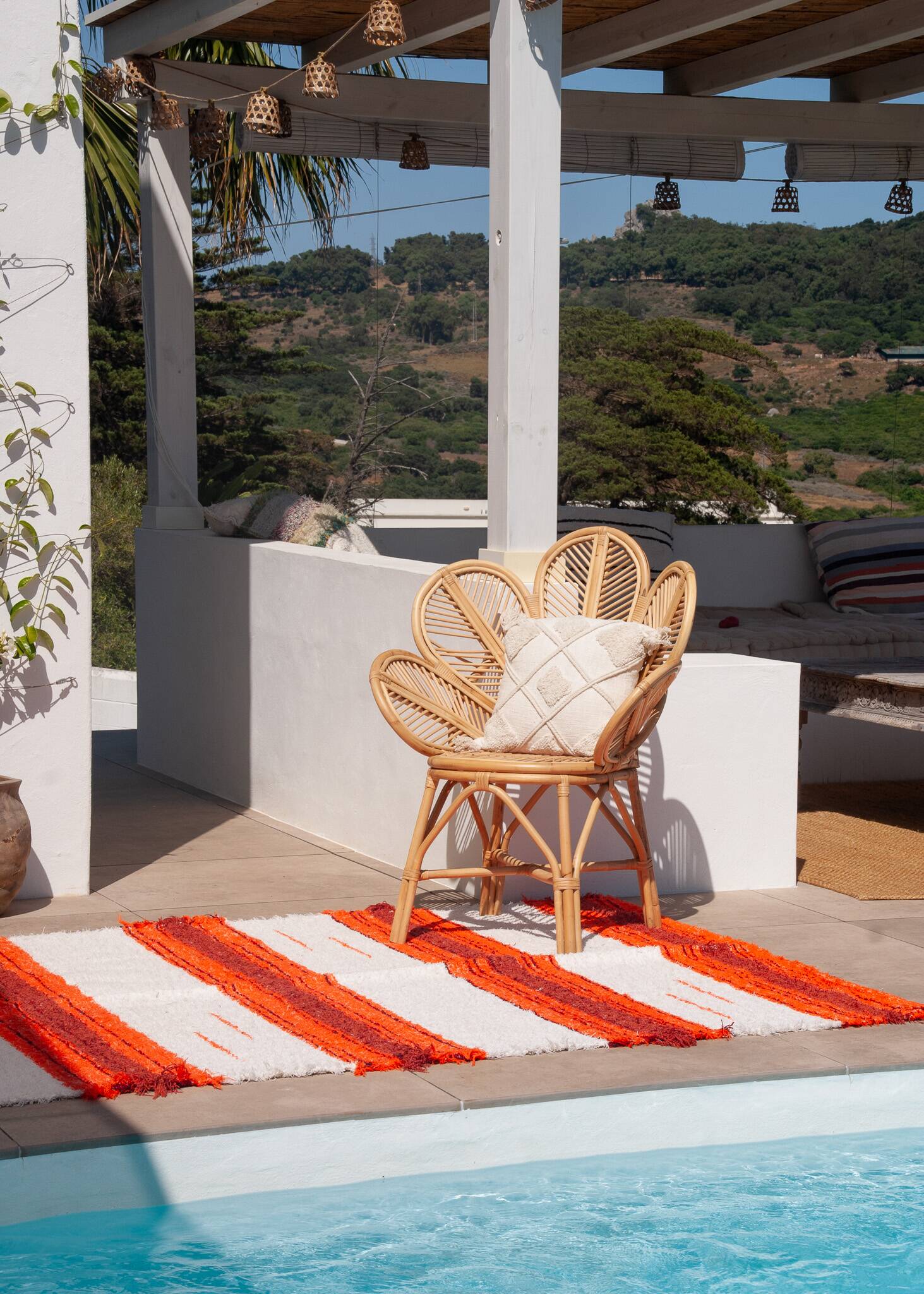 Handmade recycled cotton rug - Orange