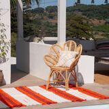 Handmade recycled cotton rug - Orange