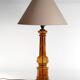 Scandinavian Modern Amber Glass Table Lamp by Miranda, 1970s