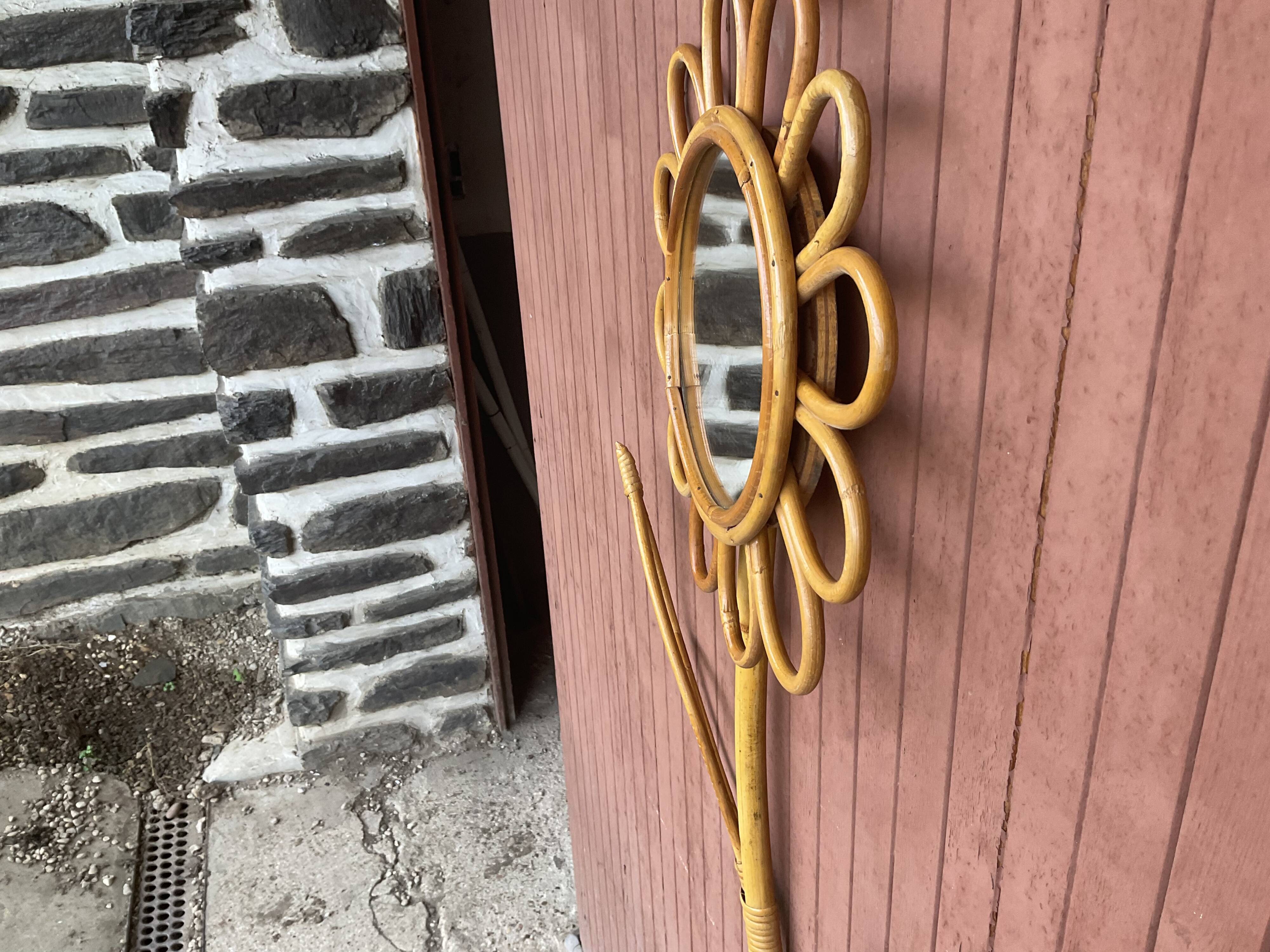 Vintage rattan mirror