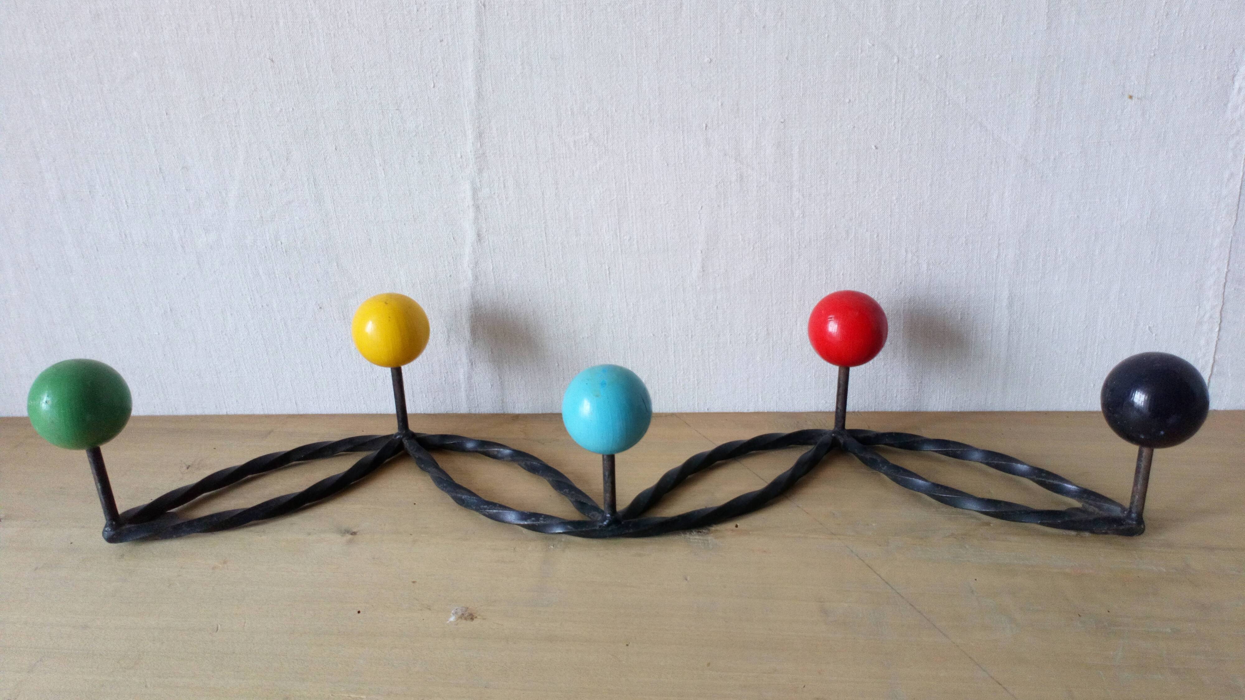 Coatrack 1950 balls multicoloured vintage