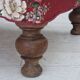 1920-30s, Danish armchair, furniture cotton fabric, hand carved oak wood.