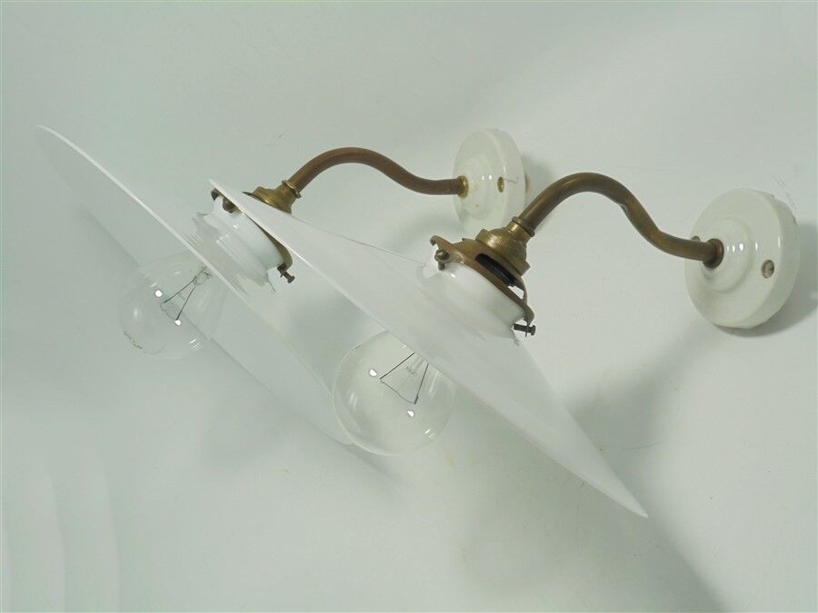 Pair of opaline wall lamps