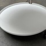 Minimalist Thrill metal coffee table or side table with wheels by Leitmotiv.