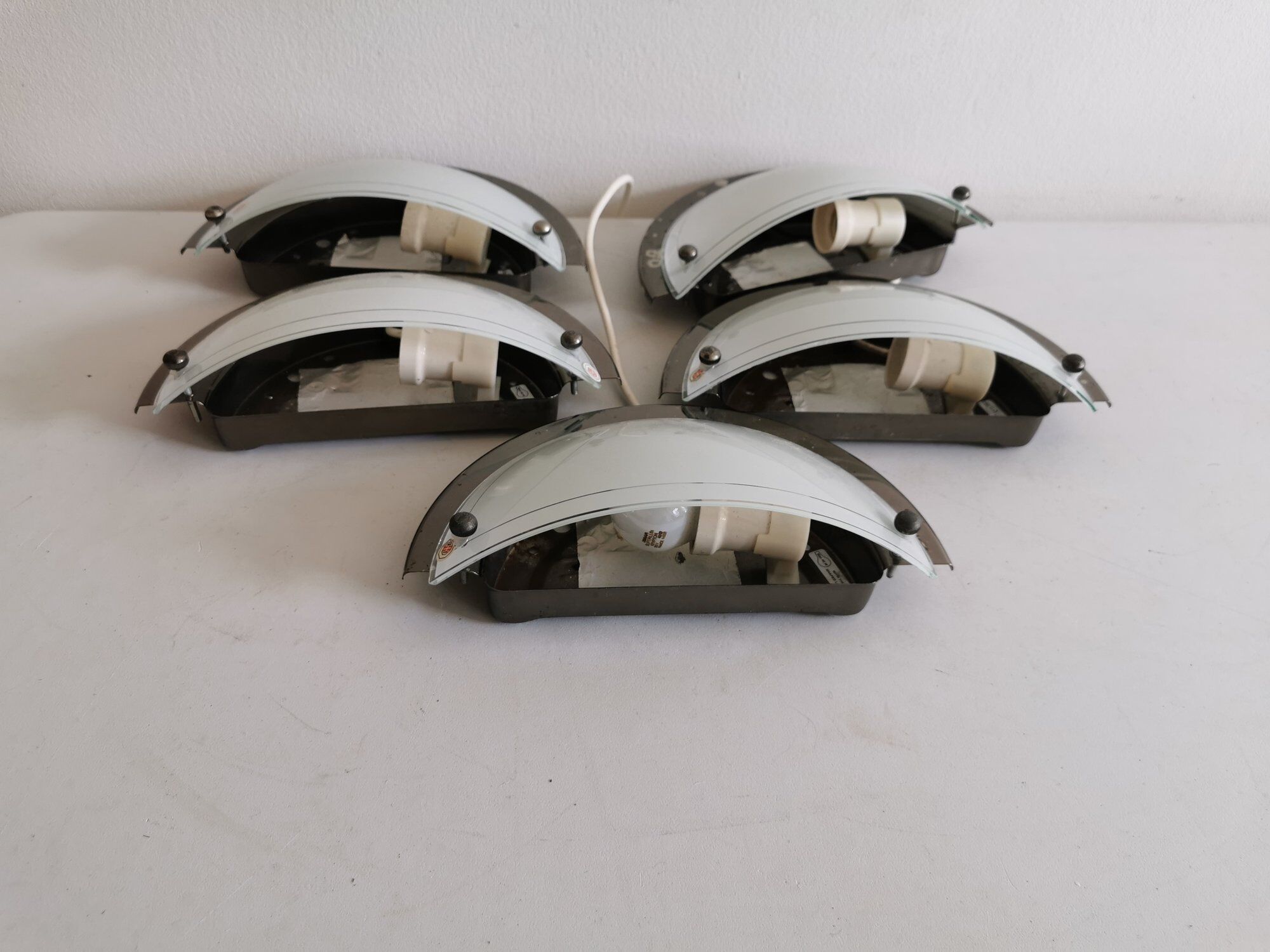 Set of 5 Danish Odreco wall lamps 80s 90s