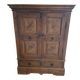 Antique Indian teak carved wardrobe