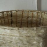 Vintage sandstone lamp and its wool lampshade