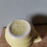 Vintage yellow milk jug pitcher carafe onnaing made in France