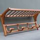 1950s wooden wall coat rack