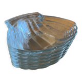 Set of 6 pyrex glass scallops