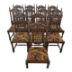 Ltee laval - set of 6 or 12 carved solid wood chairs - very good condition