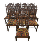 Ltee laval - lot de 6 ou 12 chaises en bois massif sculpté - très bon état