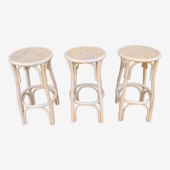 Set of 3 high stools Roberti Rattan