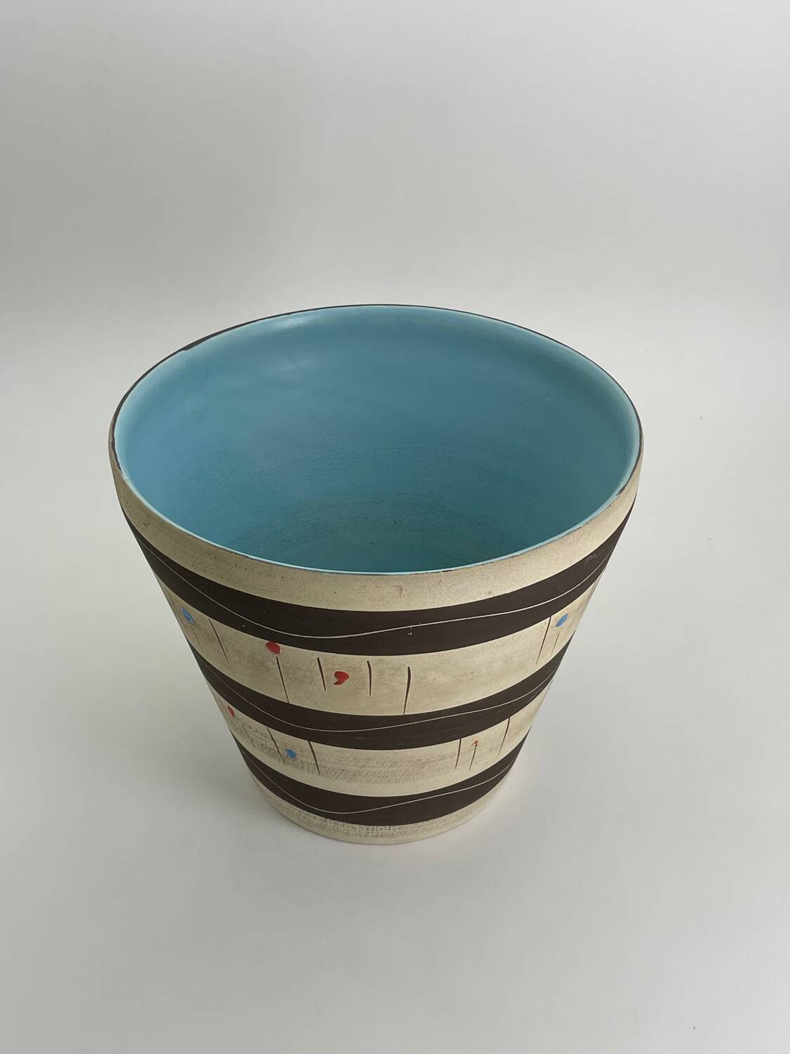 Large ceramic plant pot from the 1950s